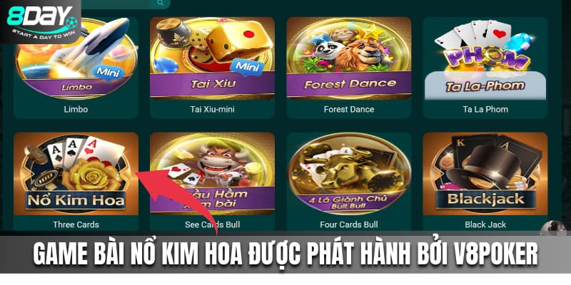 Game bài Nổ Kim Hoa được phát hành bởi V8Poker