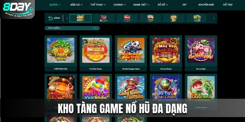 Kho tàng game nổ hũ đa dạng