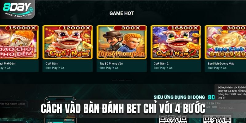 Cách vào bàn đánh bet chỉ với 4 bước 