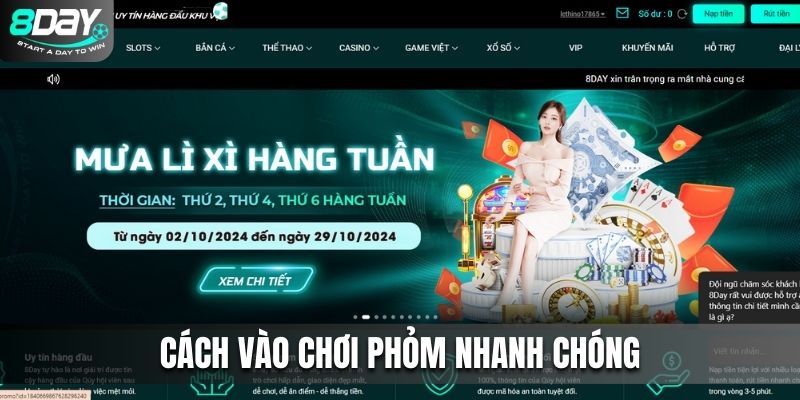 Cách vào đánh Phỏm nhanh chóng