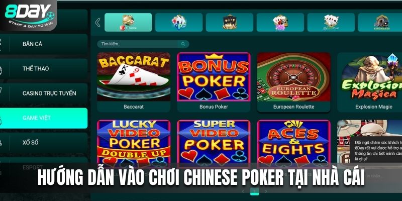 Hướng dẫn vào chơi Chinese Poker tại nhà cái 