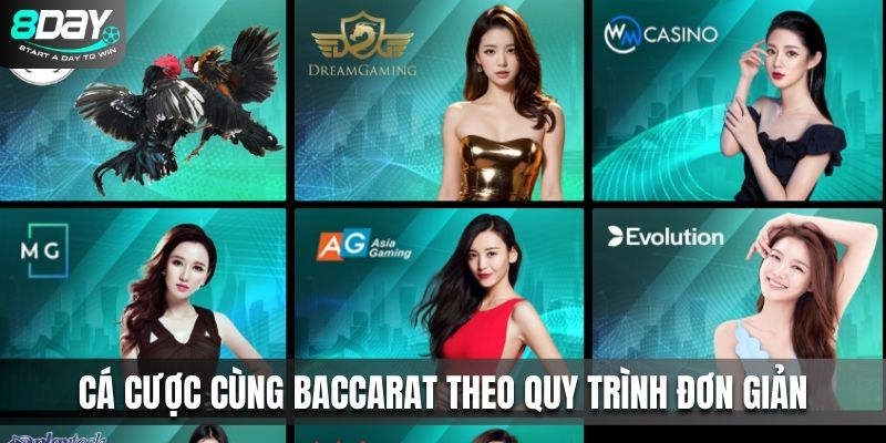 Thực hiện cá cược cùng Baccarat theo quy trình đơn giản