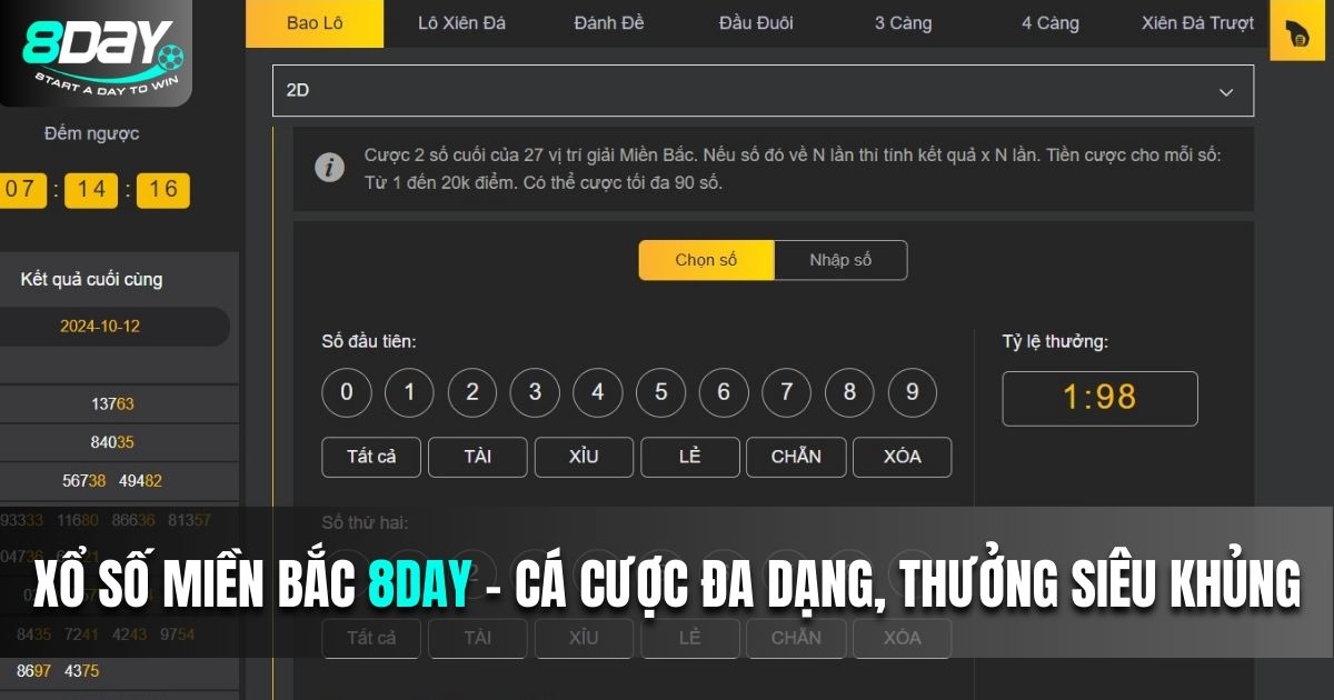 xổ số miền bắc 8DAY